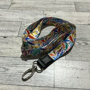 Handmade floral lariat ID office career holder